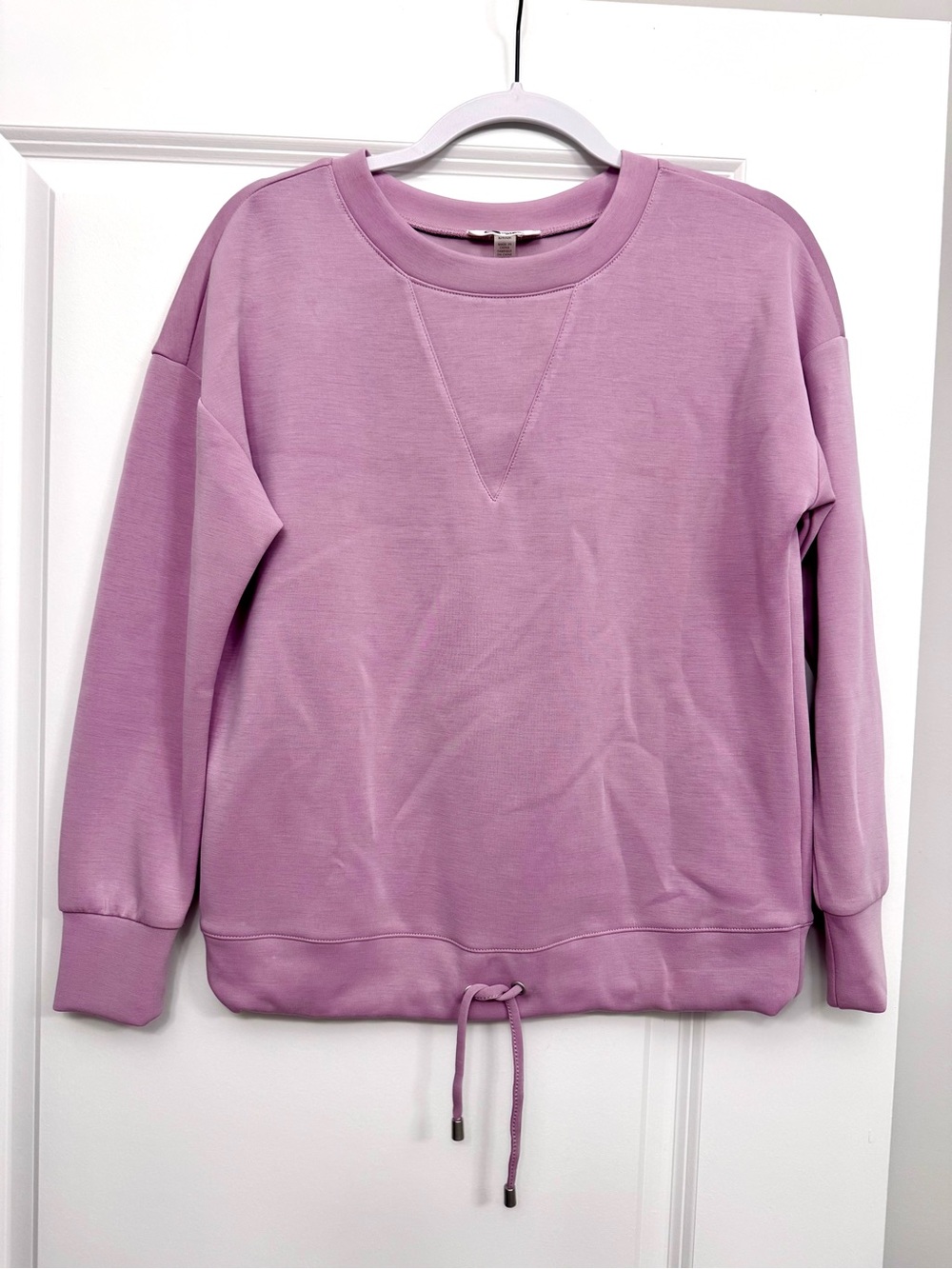 Cable & Gauge Lavender Lilac Crewneck Sweatshirt with Drawstring Hem Size S